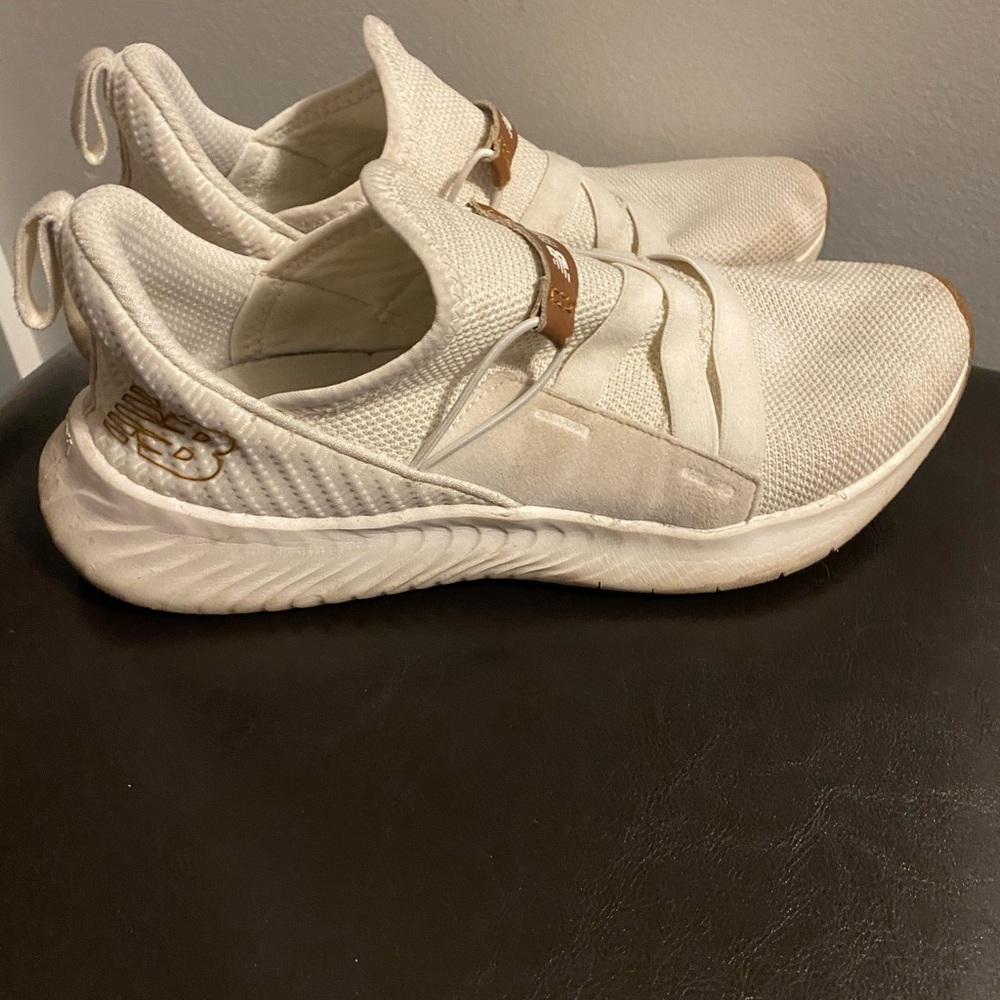 New Balance Women's Cream and Brown Sneakers